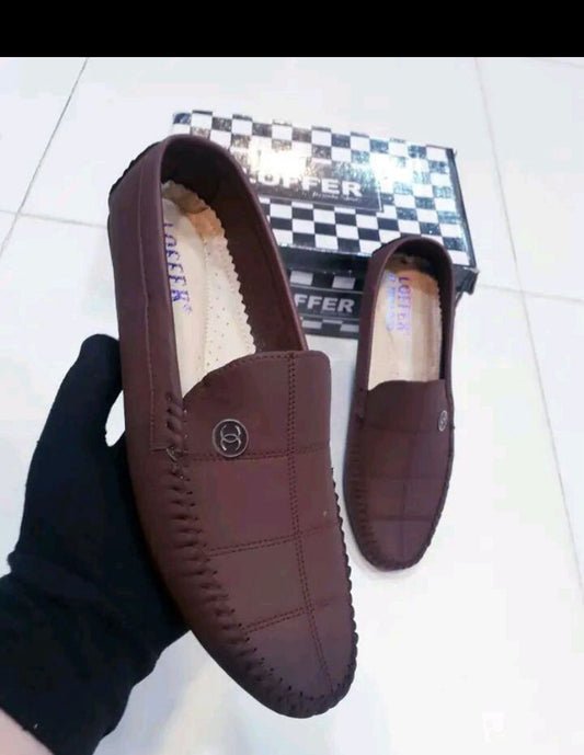 Brown Silai Loafers For Men
