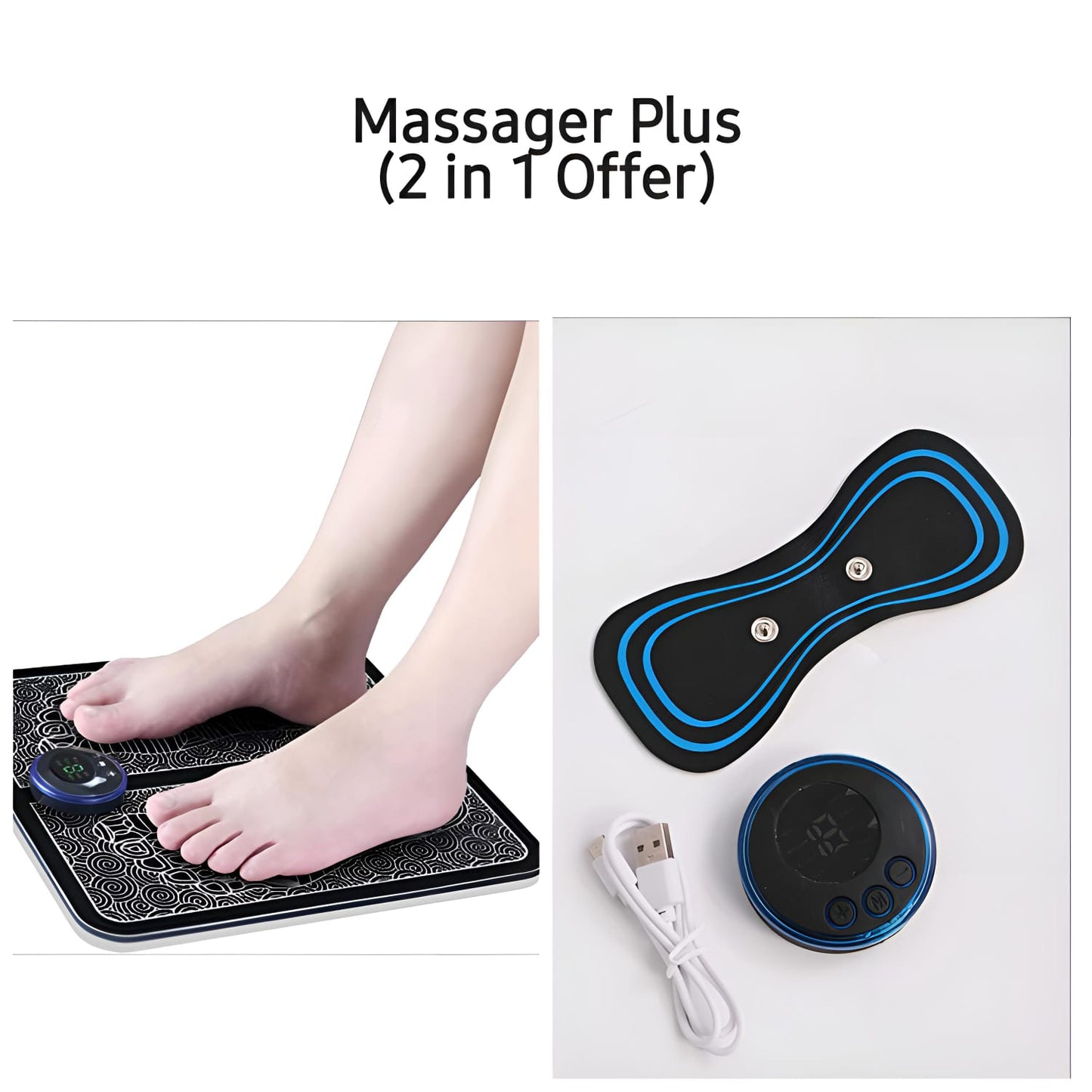 Massager Plus (2 In 1 Offer) Pack Of 2 Massagers Mini Massager -foot Massager